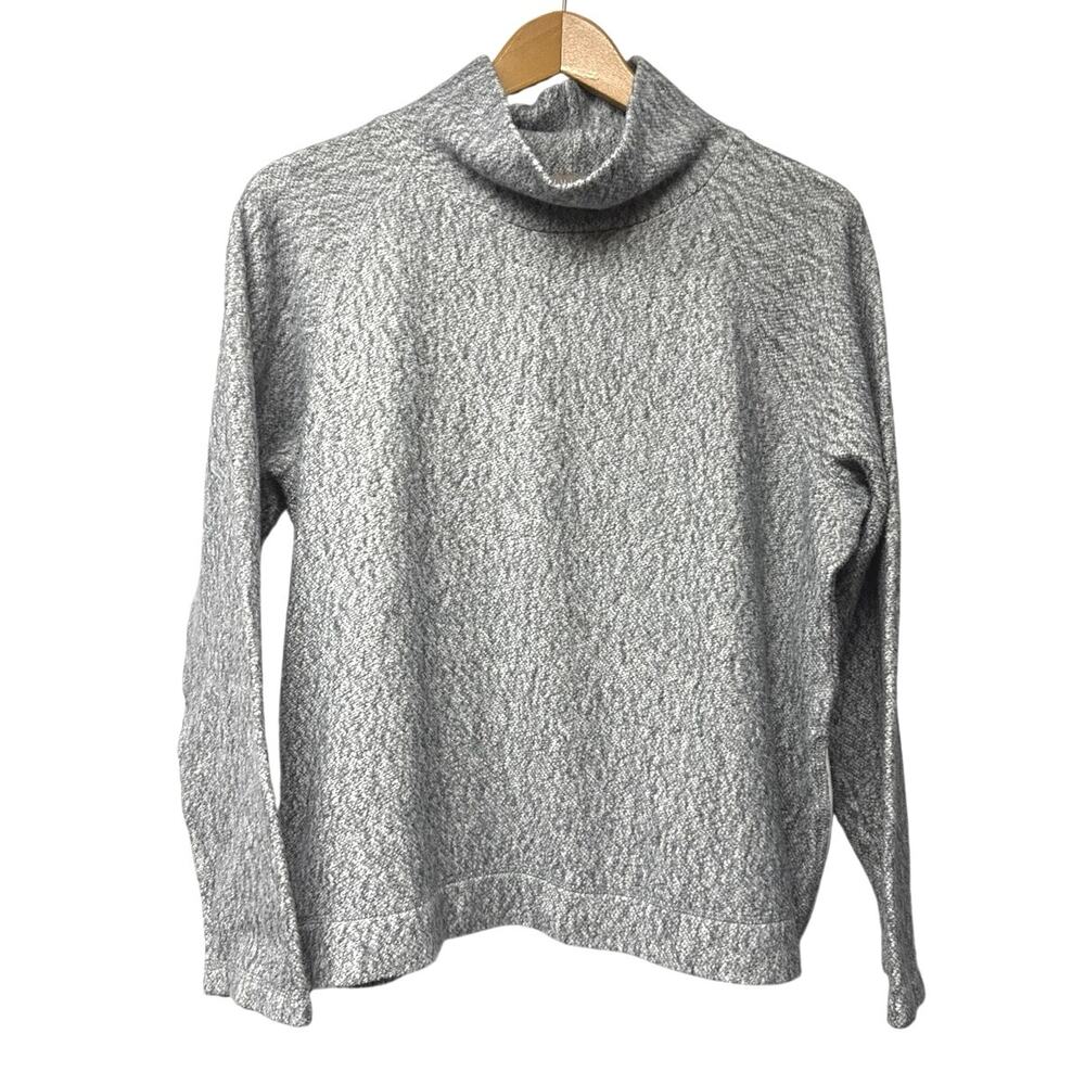 Lilla P Womens Large Gray Turtleneck Pullover Sweater Cozy Minimalist Capsule